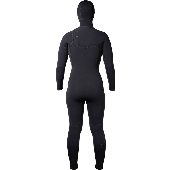 2025 Xcel Kvinder Comp + 5/4mm Hætte Chest Zip Våddragt WN54CPH4 - Black